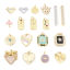 Imagen de Latón día de San Valentín Colgantes Charms Chapado en Oro Flor Hoja Abeja Esmalte Claro Circón Artificial 1 Unidad
