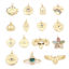 Immagine di Ottone Charms Oro Placcato Micro Spianare Multicolore Cubic Zirconiae 1 Pz
