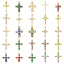 Immagine di Ottone Religione Ciondoli Oro Placcato Croce Micro Spianare Multicolore Cubic Zirconiae 1 Pz