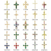 Picture of Brass Religious Pendants Gold Plated Cross Micro Pave Multicolour Cubic Zirconia