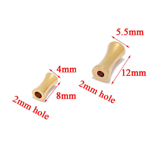 Image de Perles en 304 Acier Inoxydable Nœud de Bambou 10 Pcs