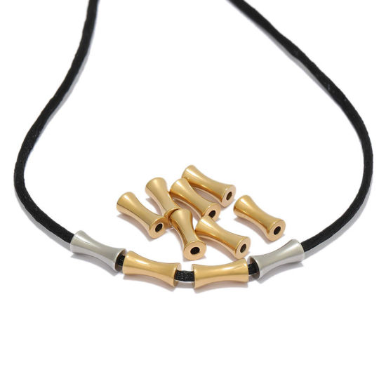 Image de Perles en 304 Acier Inoxydable Nœud de Bambou 10 Pcs