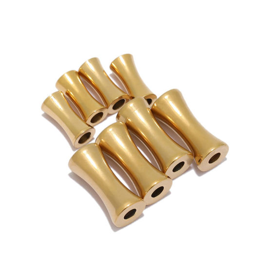 Image de Perles en 304 Acier Inoxydable Nœud de Bambou 10 Pcs