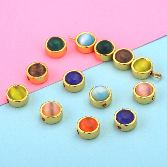 Picture of Cat's Eye Glass ( Natural ) Loose Beads Round