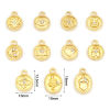 Picture of Zinc Based Alloy Religious Charms Gold Plated Round Disc Clear Rhinestone