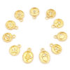 Picture of Zinc Based Alloy Religious Charms Gold Plated Round Disc Clear Rhinestone