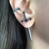 Imagen de Ear Jacket Stud Pendientes Espada 1 Par