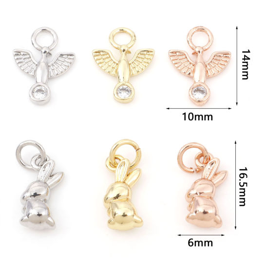 Picture of Brass Charms Multicolor Rabbit Animal Bird