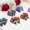Picture of PU Leather Pendants Butterfly Wing Multicolor Double Sided 5.5cm x 3cm