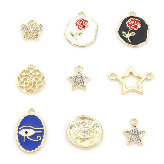 Immagine di Lega di Zinco Charms Oro Placcato 10 Pz
