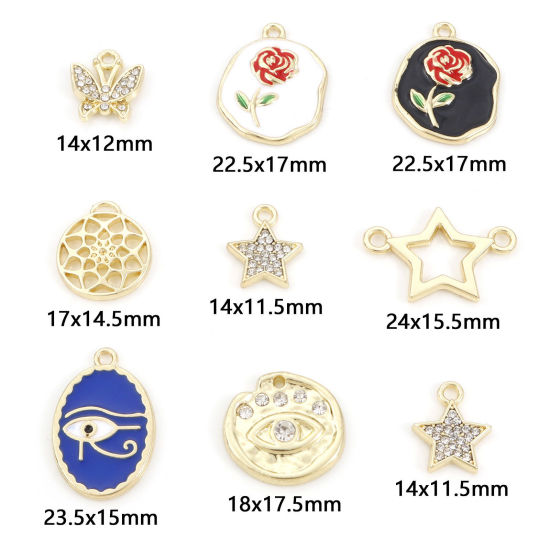 Immagine di Lega di Zinco Charms Oro Placcato 10 Pz