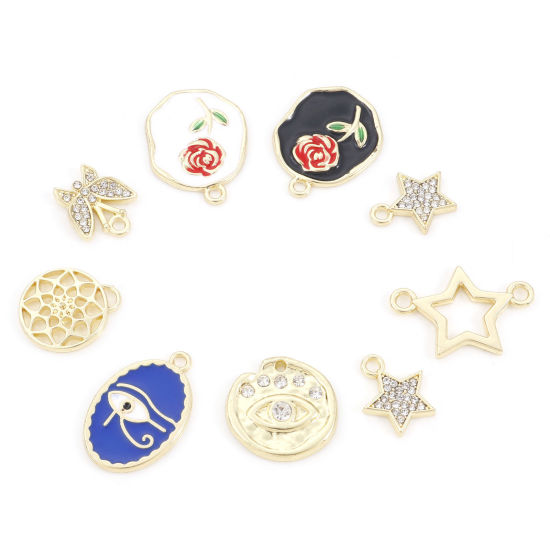 Immagine di Lega di Zinco Charms Oro Placcato 10 Pz