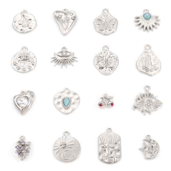 Image de Breloques en Alliage de Zinc Argent Mat 10 Pcs