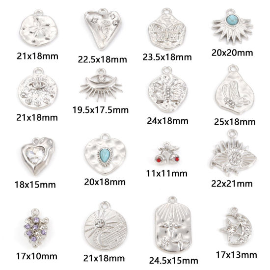 Image de Breloques en Alliage de Zinc Argent Mat 10 Pcs