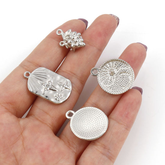 Image de Breloques en Alliage de Zinc Argent Mat 10 Pcs