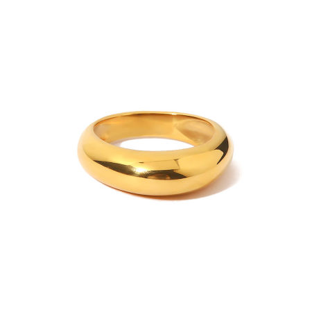 Eco-friendly Simple & Casual Ins Style 18K Real Gold Plated 304 Stainless Steel Unadjustable Rings Unisex