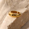Picture of Eco-friendly Simple & Casual Ins Style 18K Real Gold Plated 304 Stainless Steel Unadjustable Rings Unisex
