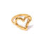 Bild von Umweltfreundlich Stilvoll Einfach 18K Echtgold plattiert 304 Edelstahl Uneinstellbar Herz Hohl Ring Für Frauen Valentinstag 1 Stück
