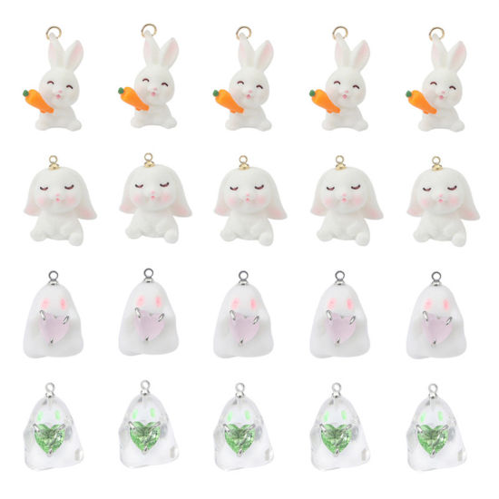 Bild von Harz Ostertag Charms Hase Halloween Elfe Bunt 3D 2 Stück