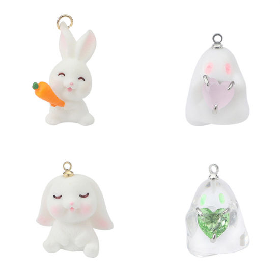 Bild von Harz Ostertag Charms Hase Halloween Elfe Bunt 3D 2 Stück