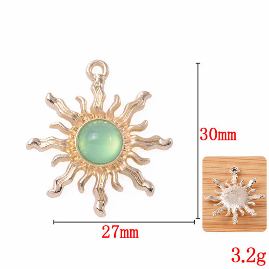 Picture of Zinc Based Alloy & Acrylic Galaxy Pendants KC Gold Plated Sun 3cm x 2.7cm