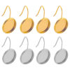 Picture of 304 Stainless Steel Ear Wire Hooks Earring Round Multicolor Cabochon Settings Post/ Wire Size: (20 gauge)