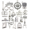 Picture of Zinc Based Alloy College Jewelry Charms Antique Silver Color 20 PCs