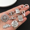 Picture of Zinc Based Alloy College Jewelry Charms Antique Silver Color 20 PCs