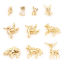 Picture of Brass Charms Real Gold Plated Animal Clear Cubic Zirconia