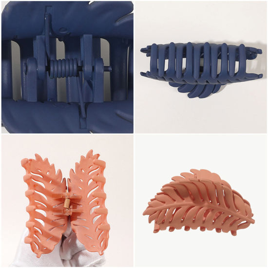 Image de Pince Griffe à Cheveux en ABS Élégant Multicolore Feuilles Creux 1 Pièce