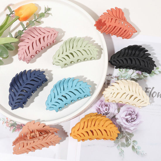 Image de Pince Griffe à Cheveux en ABS Élégant Multicolore Feuilles Creux 1 Pièce