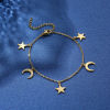 Picture of 304 Stainless Steel Stylish Link Cable Chain Bracelets Gold Plated Star Moon 17cm(6 6/8") long