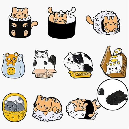 Cute Pin Brooches Cat Animal Multicolor Enamel