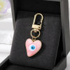 Picture of Simple Keychain & Keyring Gold Plated Multicolor Heart Evil Eye Enamel