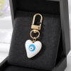 Picture of Simple Keychain & Keyring Gold Plated Multicolor Heart Evil Eye Enamel