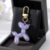 Picture of Resin Stylish Keychain & Keyring Gold Plated Multicolor Balloon Dog Laser