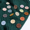 Изображение PU Ярлык Круглые Разноцветный Швейная машинаобразец " Hand Made " замша 25мм , 20 ШТ