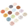 Изображение PU Ярлык Круглые Разноцветный Швейная машинаобразец " Hand Made " замша 25мм , 20 ШТ