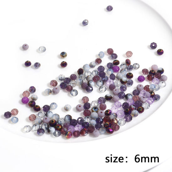 Picture of Glass Beads Round Multicolor At Random Faceted About 6mm Dia