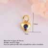 Picture of Brass Valentine's Day Charms Gold Plated Heart Multicolour Cubic Zirconia 11mm x 7mm