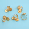 Immagine di 304 Acciaio Inossidabile Aperto Regolabile Anello Multicolore Tondo Basi per Cabochon (Adatto 12mm) 18mm (taglia di US: 7.75), 1 Pz