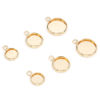 Picture of Brass Charms Round Disc 14K Real Gold Plated Cabochon Settings