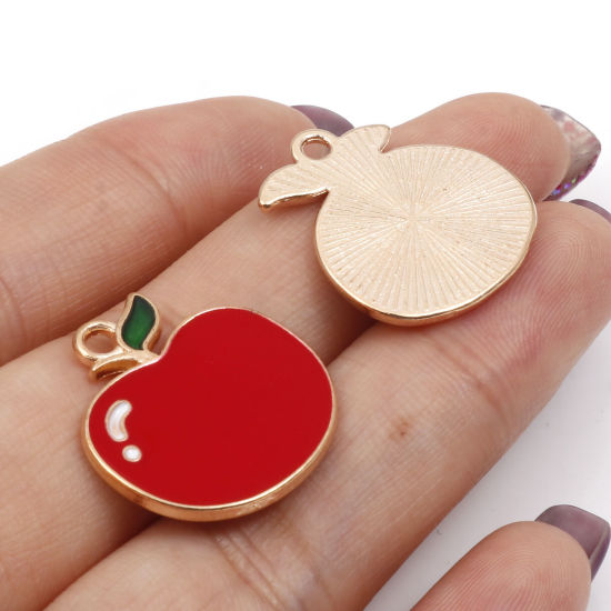 Picture of Zinc Based Alloy Charms Gold Plated Multicolor Fruit Enamel