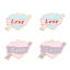 Zinc Based Alloy Valentine's Day Charms Gold Plated Multicolor Heart Ribbon Message " LOVE " Enamel 25mm x 19mm
