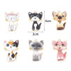Imagen de Zamak Colgantes Gato Chapado en Oro Multicolor Esmalte 3cm x 2cm, 10 Unidades