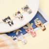 Imagen de Zamak Colgantes Gato Chapado en Oro Multicolor Esmalte 3cm x 2cm, 10 Unidades