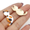 Picture of Zinc Based Alloy Pendants Gold Plated Multicolor Cat Animal Enamel 3cm x 1.6cm