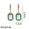 Picture of Brass Simple Earrings Gold Plated Square Multicolour Cubic Zirconia 2.9cm x 1.2cm