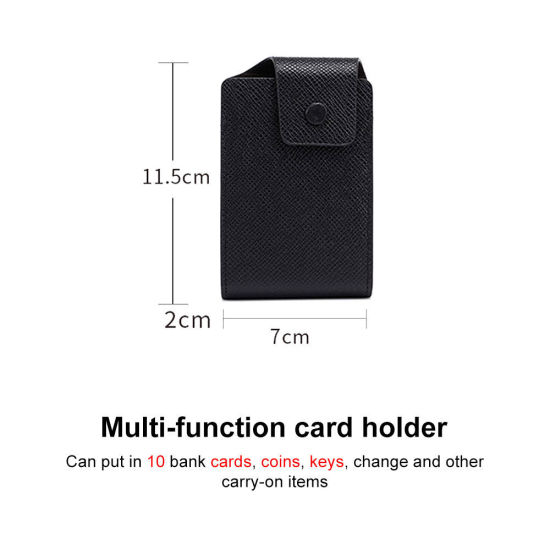 Picture of PU Leather Multifunction ID Card Badge Holders Multicolor Rectangle 11.5cm x 7cm