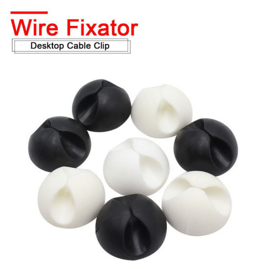 Picture of Silicone Cable Wire Holder Organizer Round Self Adhesive 15mm x 8mm